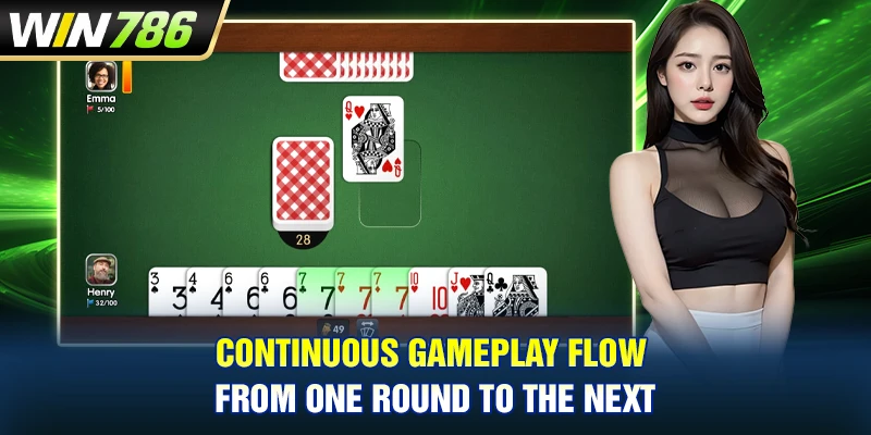 Continuous gameplay flow from one round to the next