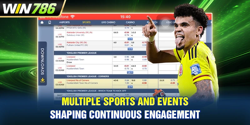 Multiple sports and events shaping continuous engagement