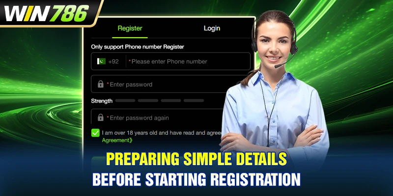 Preparing simple details before starting registration