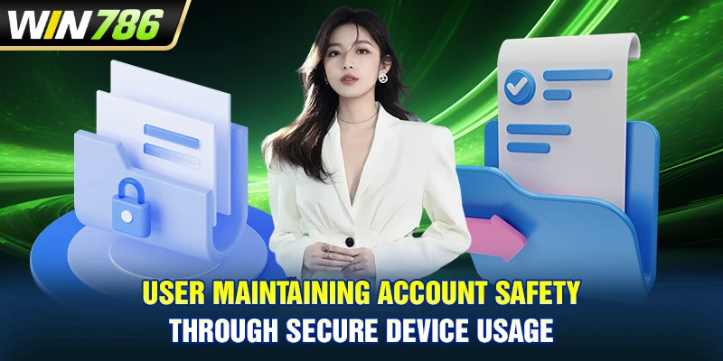 User maintaining account safety through secure device usage